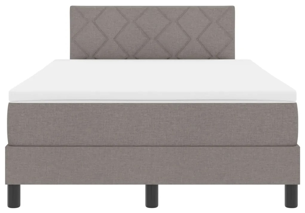 vidaXL Boxrugós ágy matracmal fejtámlával Tópszínű 120 x 200 cm szövet