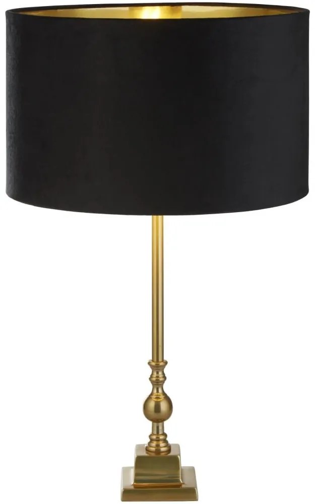 Searchlight EU81214BK - Asztali lámpa WHITBY 1xE27/10W/230V fekete/arany