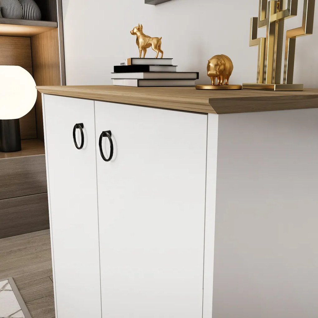 Nüanse komód, tölgy-fehér, 72 cm