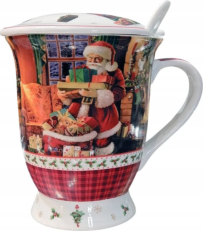 Porcelán Bögre Szűrőfedél Kanál Ajándék Szülőknek Mikulás