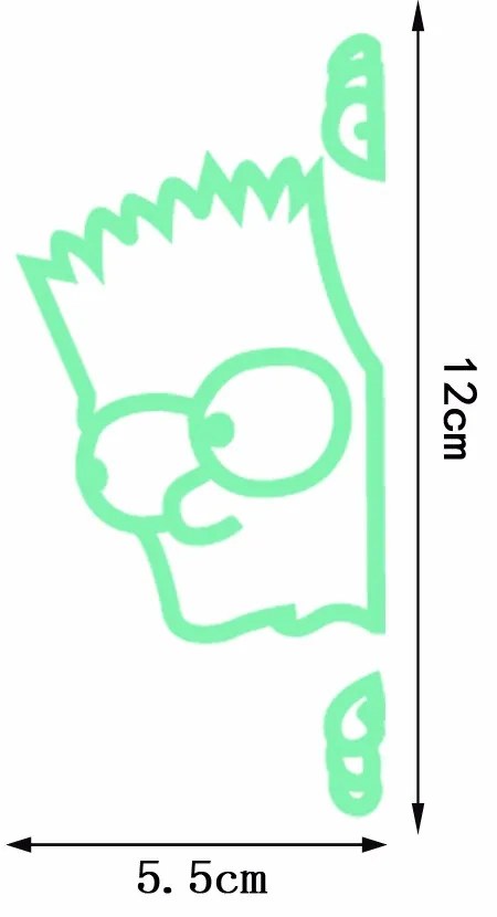 Foszforeszkáló matrica kapcsolóra "Simpson - Bart" 12x5 cm