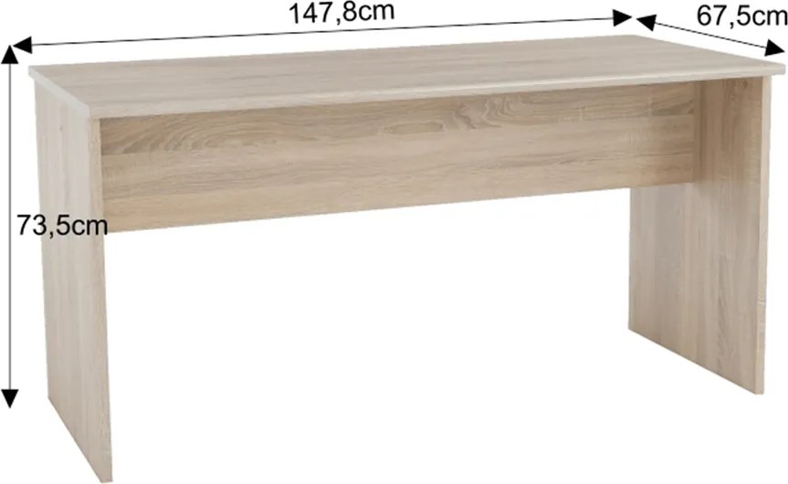 Íróasztal, kétoldalas, sonoma tölgy, JOHAN 2 NEW 08 JH112