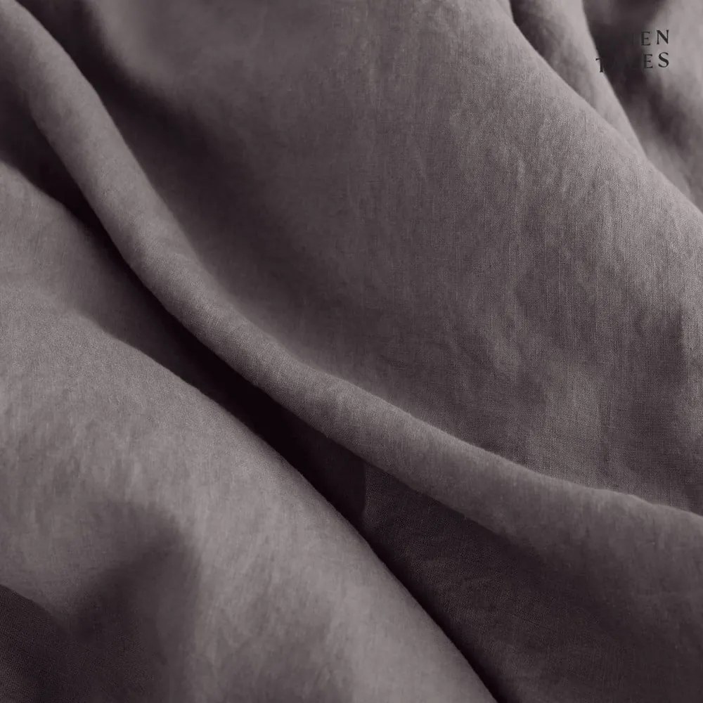 Sötétszürke kétszemélyes len ágyneműhuzat 200x200 cm – Linen Tales