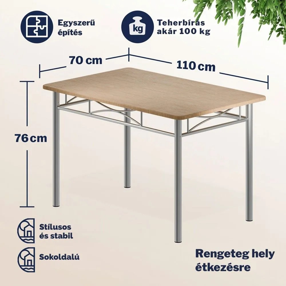 PAUL étkezőgarnitúra, 5 részes, természetes barna Casaria
