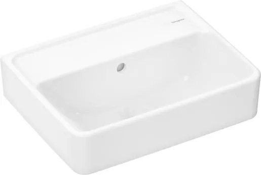Hansgrohe Xanuia Q mosdótál 45x34 cm fehér fényes felülettel akkumulátornyílás nélkül, túlfolyóval 60229450