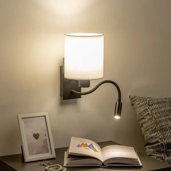 Brilagi - LED Fali lámpa NUBILA 1xE27/25W/230V + LED/3W fekete/fehér