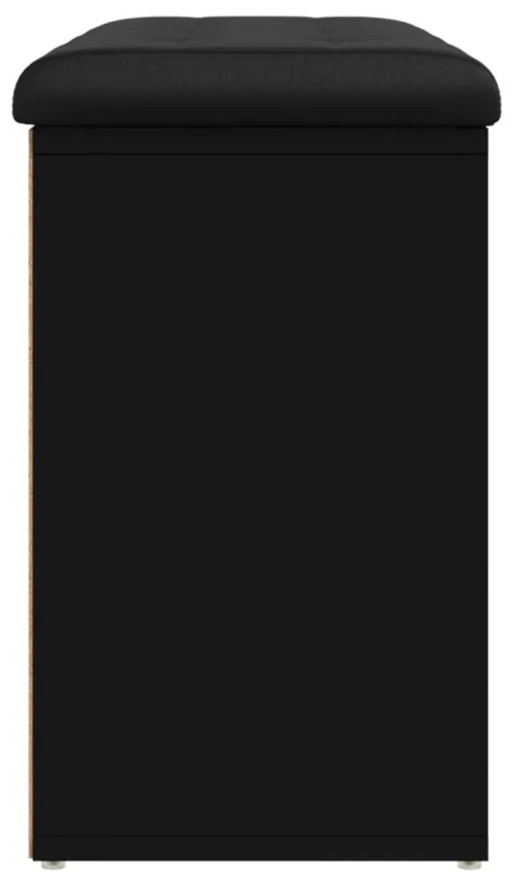fekete szerelt fa cipőtároló pad 82 x 32 x 50 cm