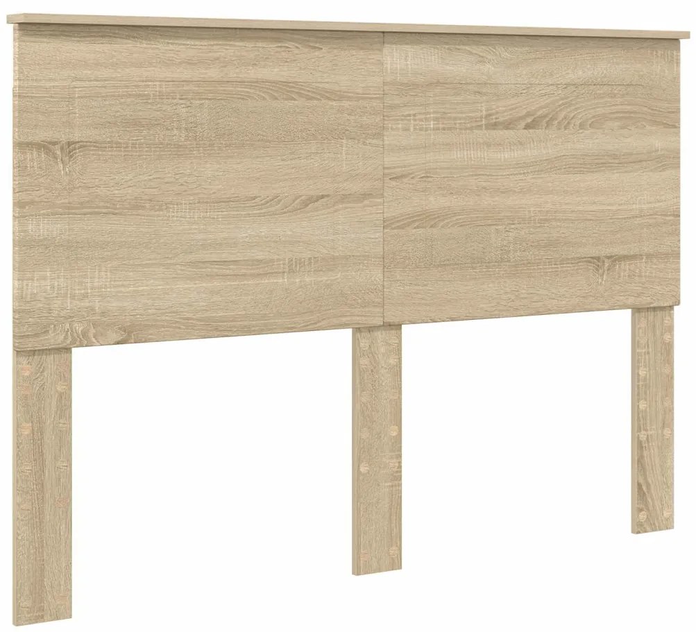 vidaXL Ágykeret fejtámlával Sonoma 160 x 200 cm Tömör fenyőfa