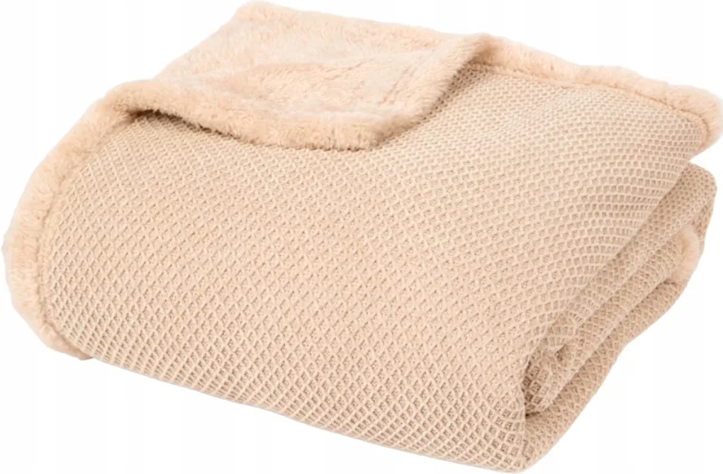 Szuper Puha Bézs Pléd Ágytakaró Műszőrme Takaró 140X180