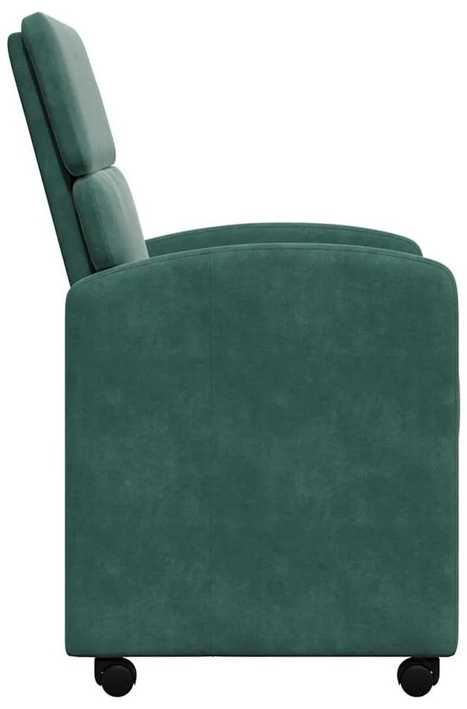 Kerekes Étkező Székek 2 pcs Sötétzöld 58 x 65 x 98 cm Bársony