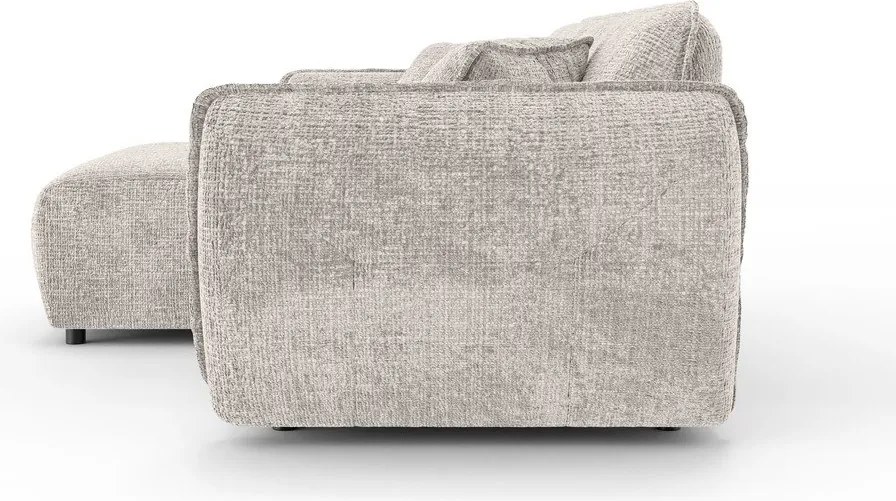 Bézs zsenília sarokkanapé (bal oldali-heverő résszel) Nelia – Ropez