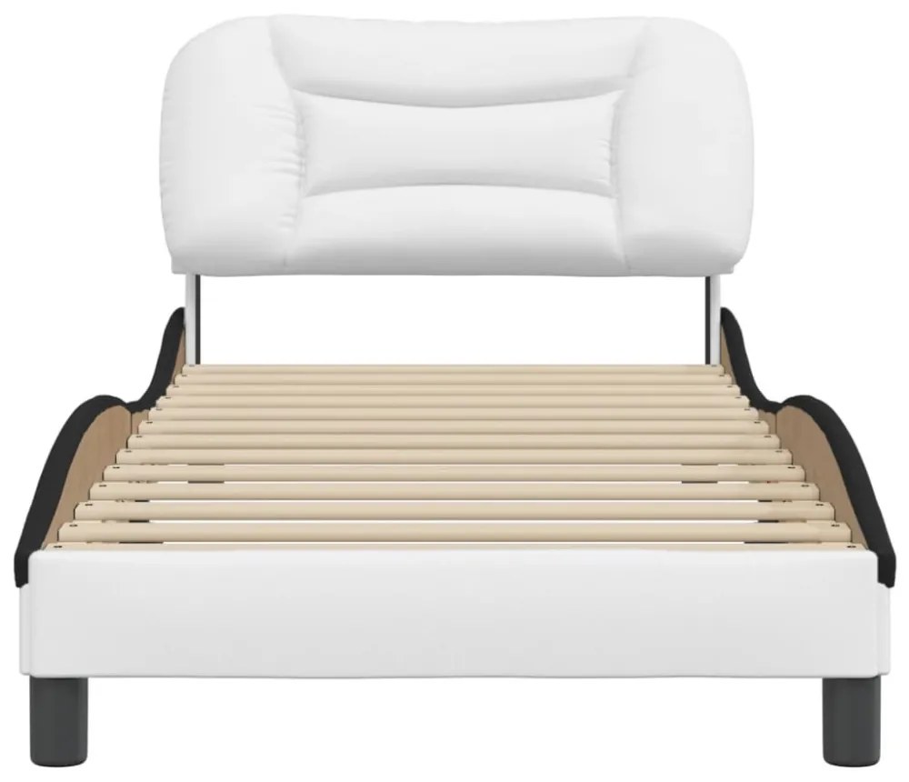 fehér és fekete műbőr ágykeret matrac nélkül Hvar 90 x 200 cm