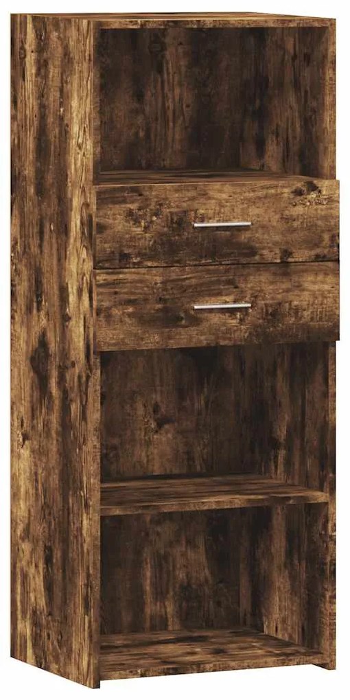 füstös tölgy színű szerelt fa magasszekrény 50 x 42,5 x 124 cm
