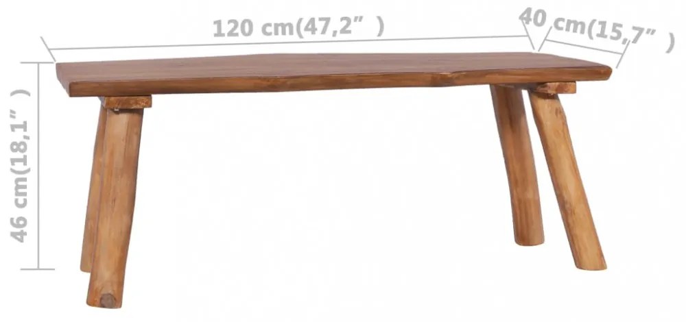 tömör tíkfa kerti pad 120 cm