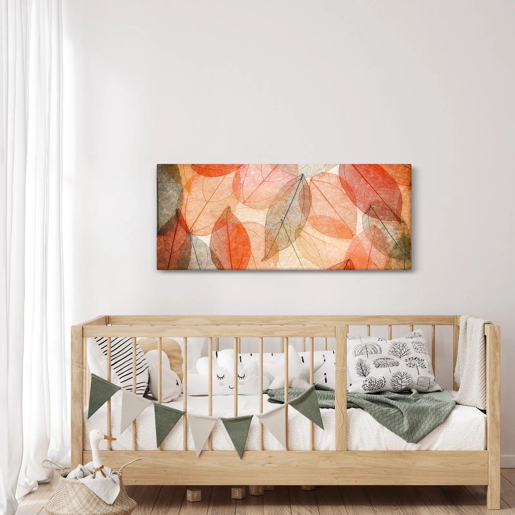 Festett őszi levelek képe (120x50 cm)
