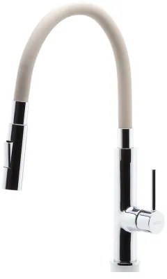 FERRO - Mosogató csap rugalmas karral fényezett króm/bézs
