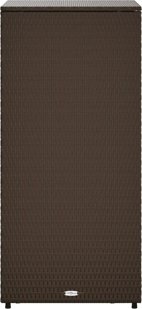 vidaXL barna polyrattan kerti tárolószekrény 50 x 55 x 115 cm