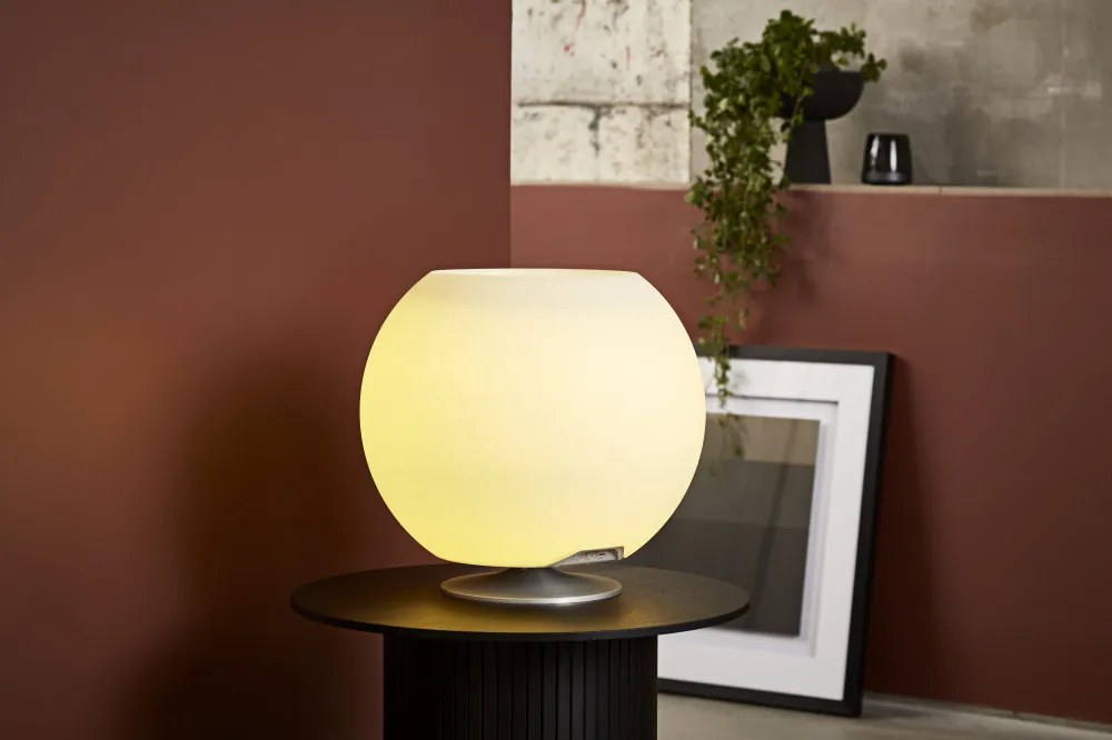 Sphere Brushed ezüst lámpa, hangszóró, bor- és italhűtő