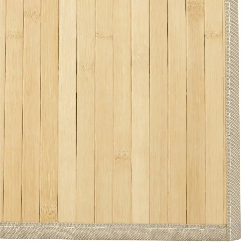 négyszögletű világos természetes bambusz szőnyeg 70 x 200 cm