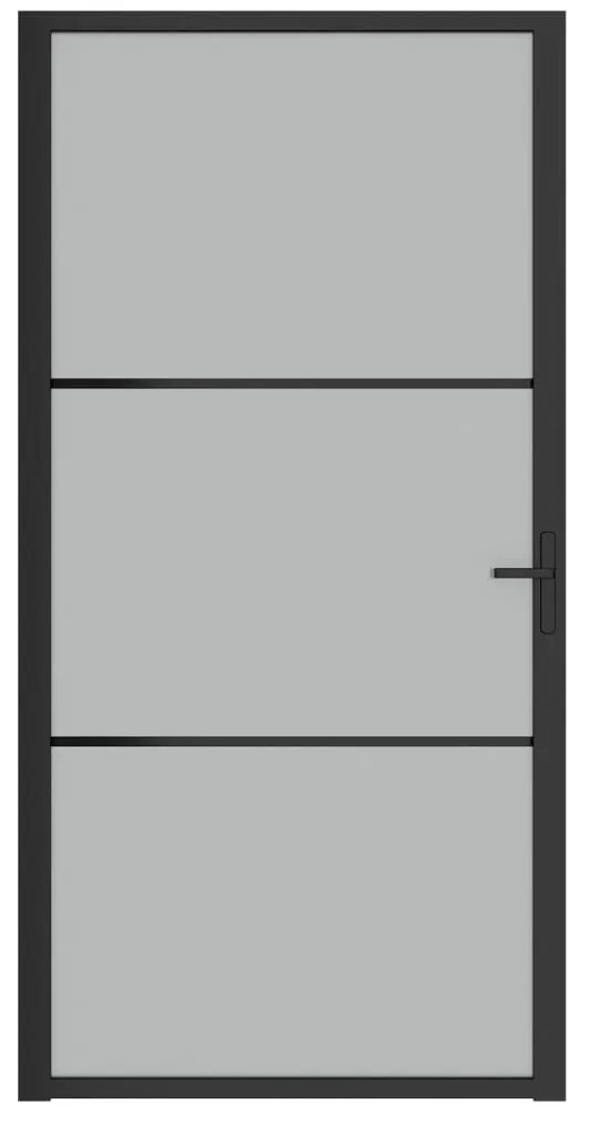 Fekete matt üveg és alumínium beltéri ajtó 102,5 x 201,5 cm