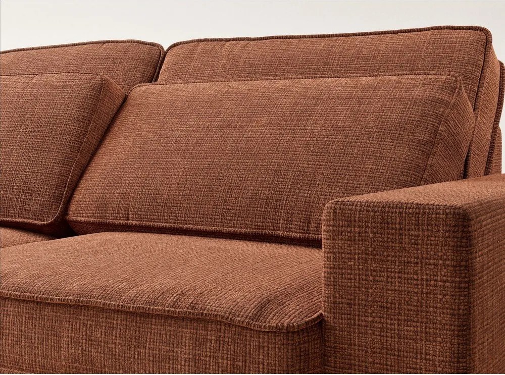 Rézszínű zsenília sarokkanapé (bal oldali-L alakú) Kirou – Maison de Rêve