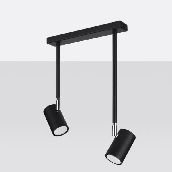 Sollux SL.1075 - Csillár rúdon NORANO 2xGU10/40W/230V fekete