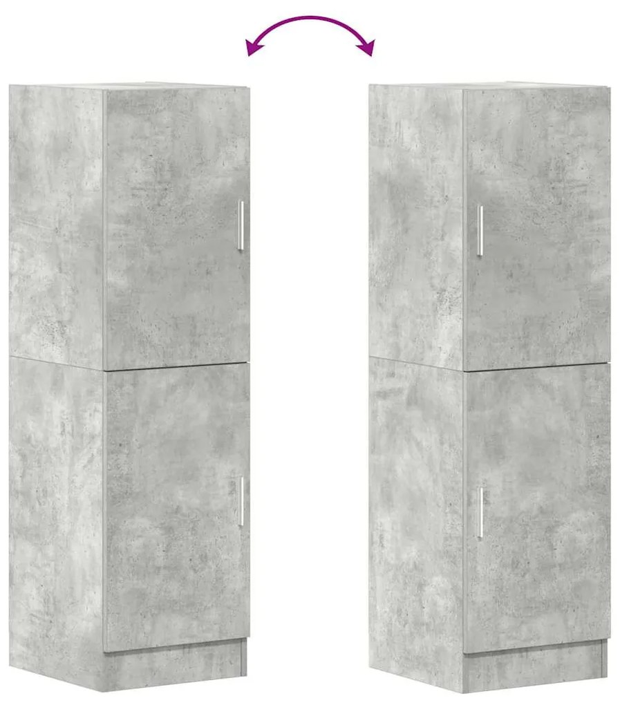 vidaXL betonszürke szerelt fa konyhaszekrény 38 x 41,5 x 131,5 cm