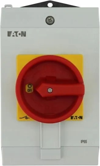 Be-ki kapcsoló, 3 sebességes+1NO+1NC, 40A, IP65 tokozásban, piros