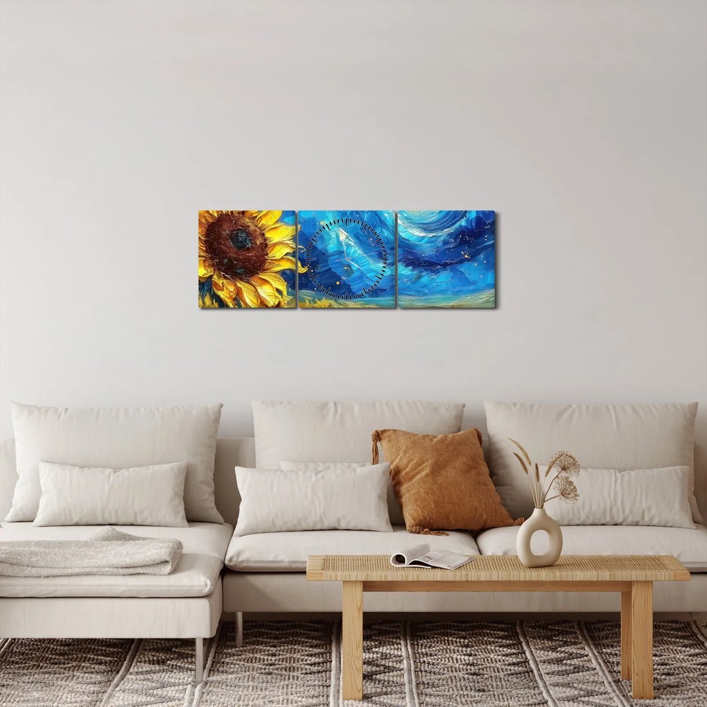 Kép - Festés napraforgó (órával) (90x30 cm)