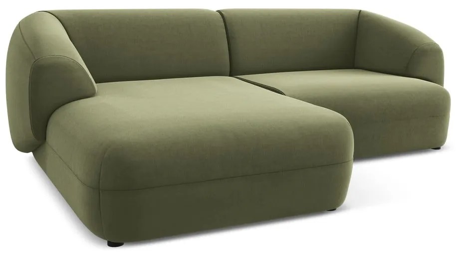 Zöld bársony sarokkanapé (bal oldali) Moana – Makamii