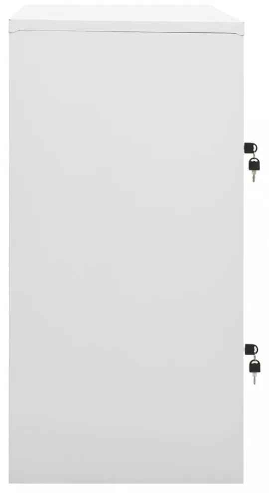 2 db világosszürke acél zárható szekrény 90 x 45 x 92,5 cm