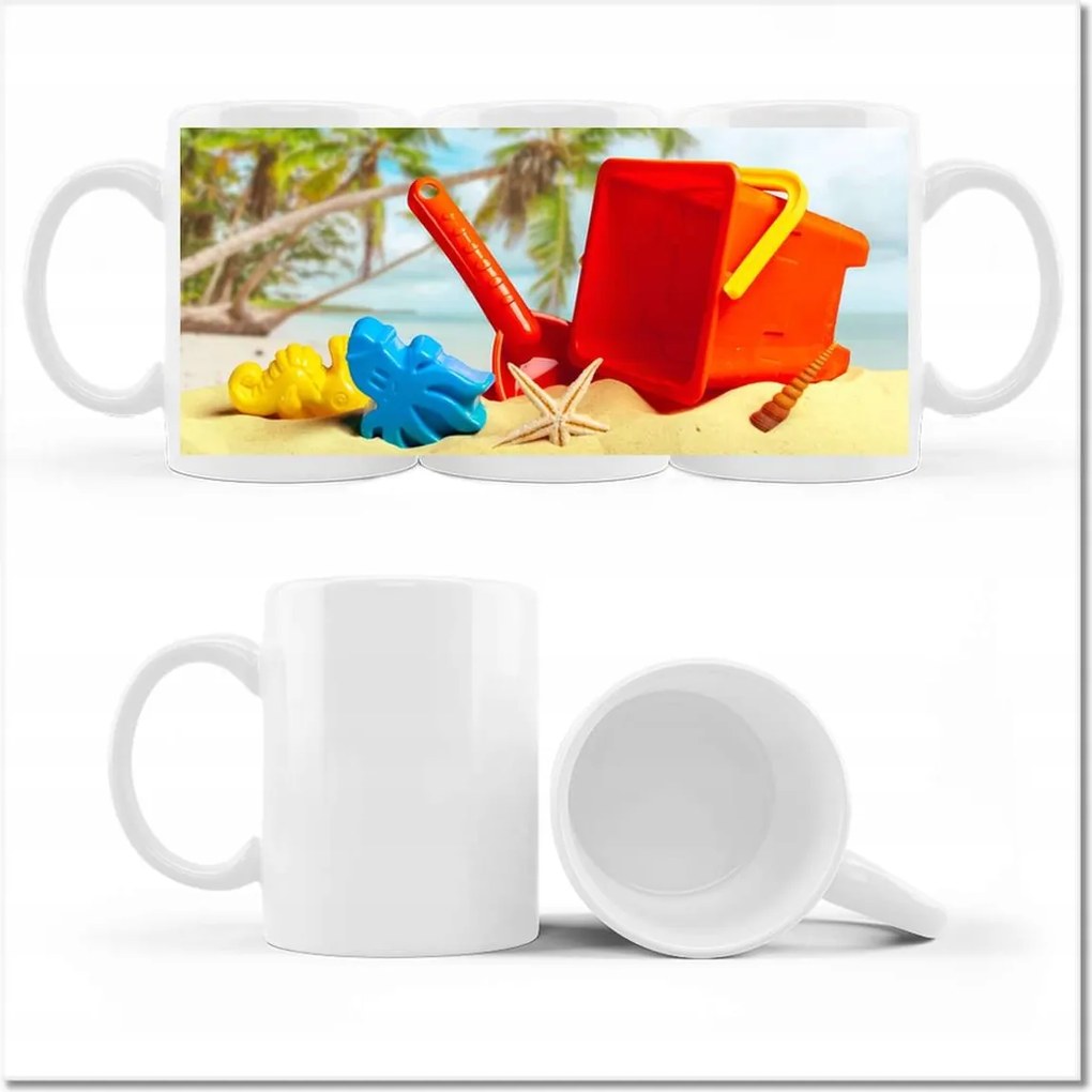 Fényképes bögre Játékok a tengerparton Formák vödör
