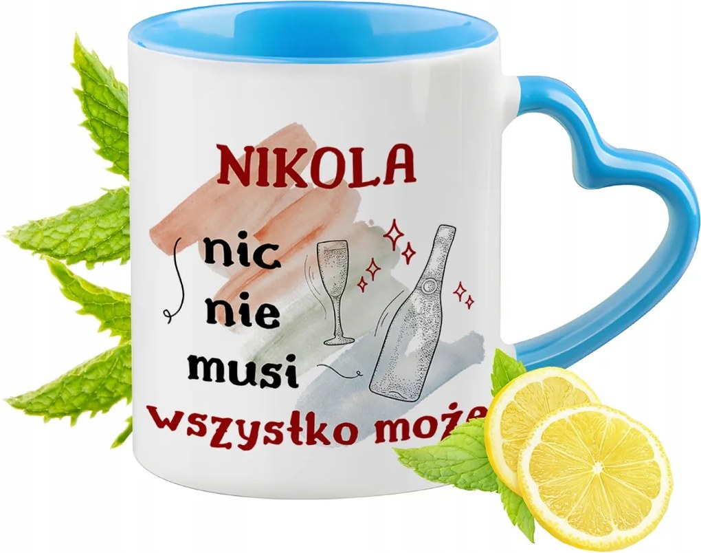 Nikola Kék Bögre Szív Alakú Füllel Kávé Ajándék