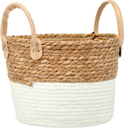 Fonott kosár tengerifűből 23 x 20 x 18/24 cm