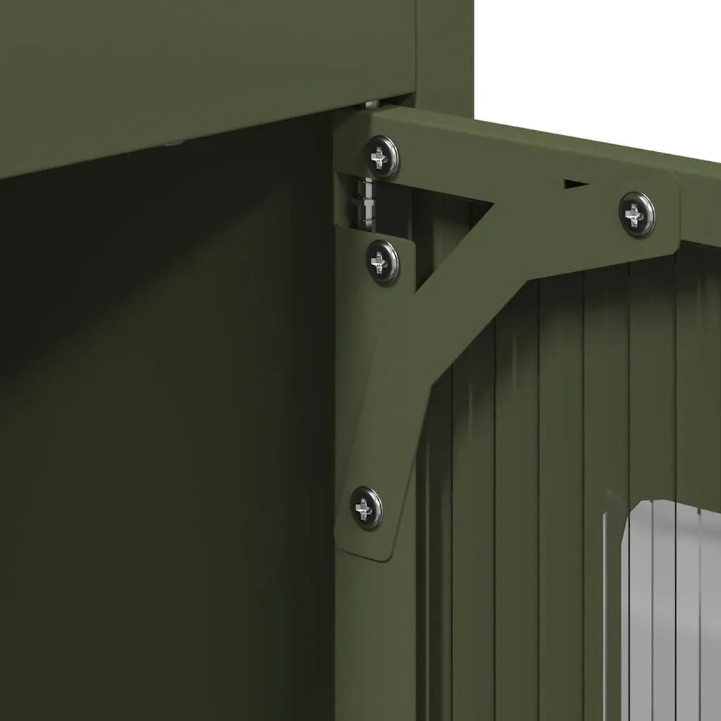Highboard olívazöld 68x39x123 cm Acél