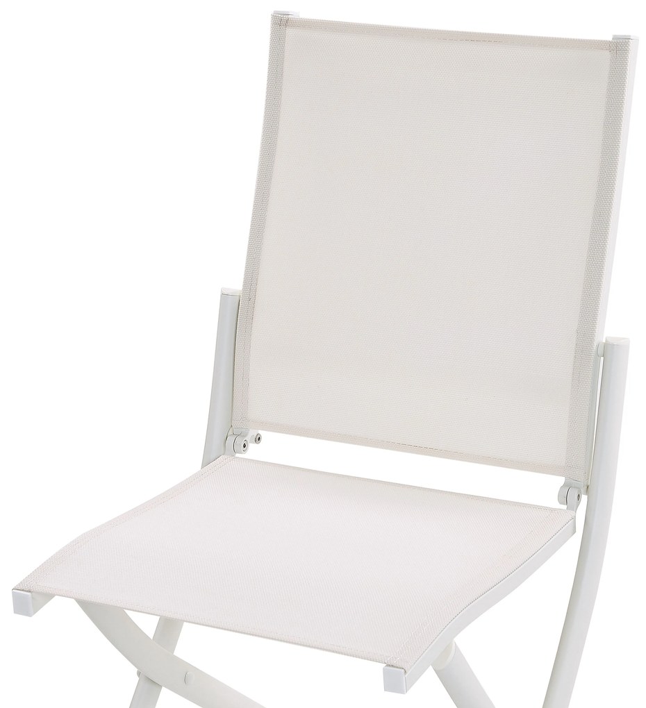 Fehér Kétszemélyes Összecsukható Alumínium Balkon Szett CAORLE Beliani