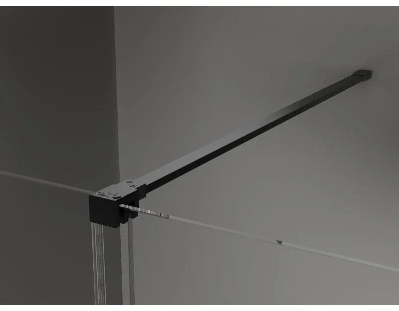 Mexen Velar, zuhanykabin tolóajtóval 150 (ajtó) x 90 (fal) cm, 8mm átlátszó üveg, fekete matt, 871-150-090-01-70