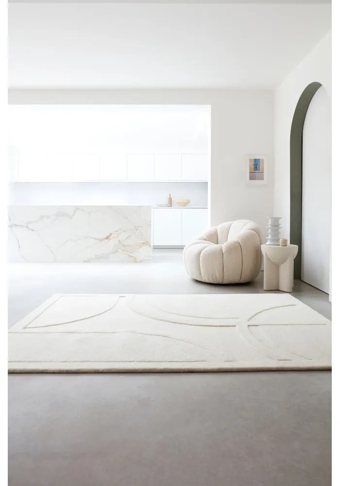 Fehér gyapjú szőnyeg 200x290 cm Olsen – Asiatic Carpets