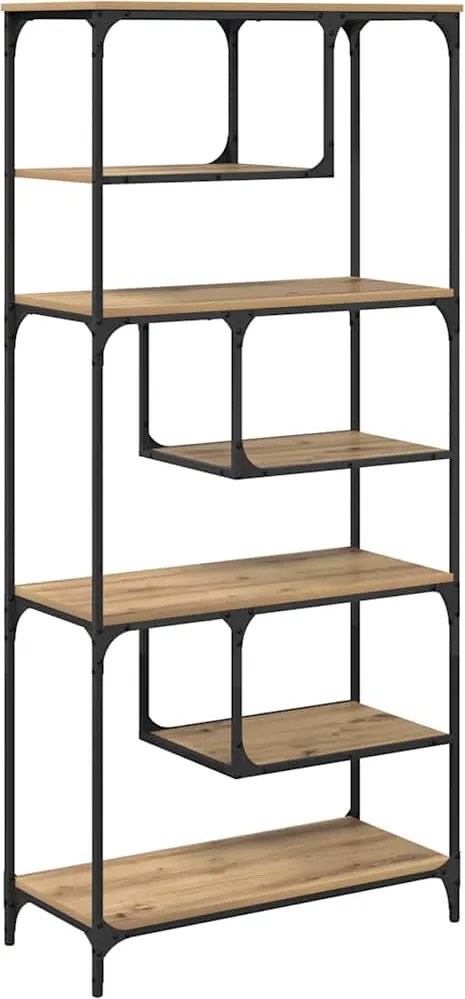 vidaXL Könyvszekrény kézműves tölgy 81 x 36 x 176 cm Faanyag