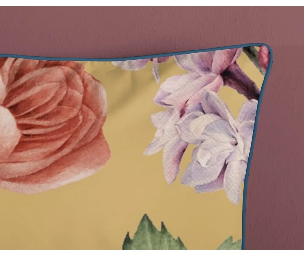 Okkersárga kétszemélyes-hosszabbított pamut-szatén ágyneműhuzat 240x220 cm Fiori – Descanso