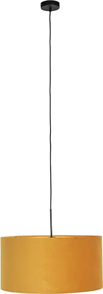 Fekete lógólámpa sárga bársony árnyékolóval és arannyal 50 cm - Combi