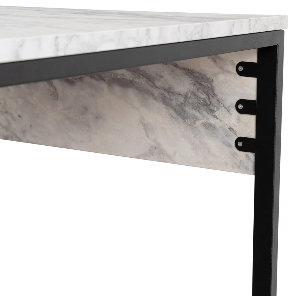Íróasztal Twin Study Desk - Freesia Marble, Fekete