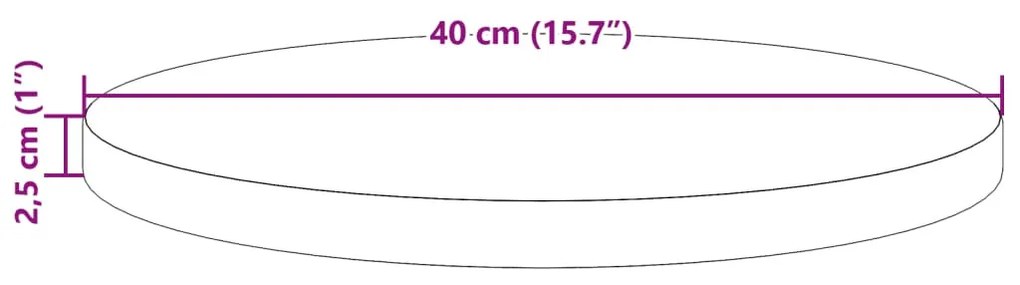 viaszbarna tömör fenyőfa kerek asztallap Ø40 x 2,5 cm