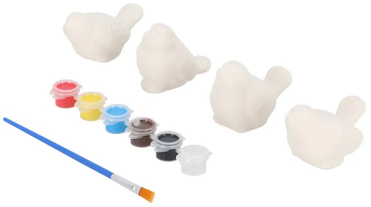 Kifesthető kismadár szobor szett, 4 db-os