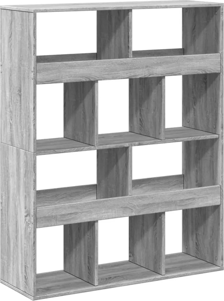 vidaXL szürke sonoma színű szerelt fa könyvespolc 100 x 33 x 125,5 cm