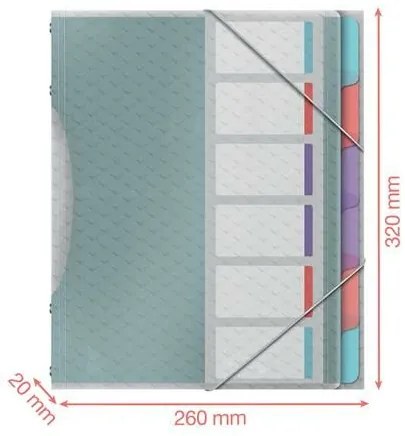 Előrendező, A4, 6 részes, műanyag, ESSELTE Colour&amp;#39;Breeze, áttetsző (E626255)