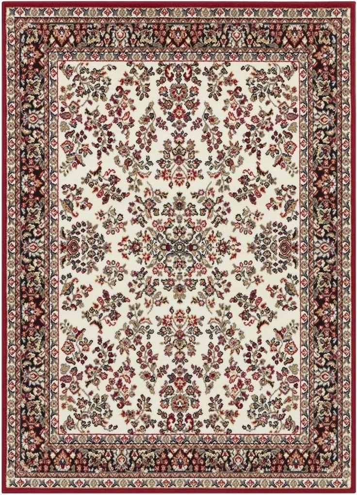 Klasszikus,hagyományos piros krémszínű nappali szőnyeg 160x230cm