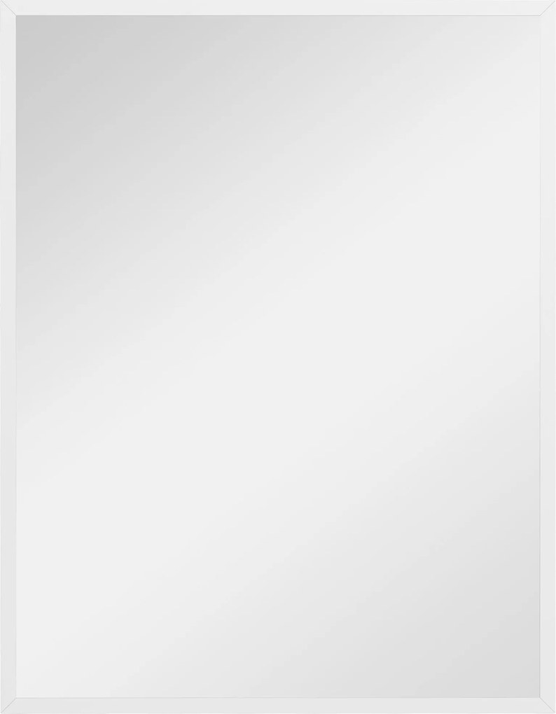 HOMCOM Téglalap alakú Tükör Fürdőszobai Tükör 70x90 cm Dekoratív Fali Tükör Nappaliba, Előszobába, Gondolom vagy Függőleges Használatra Fehér | Aosom