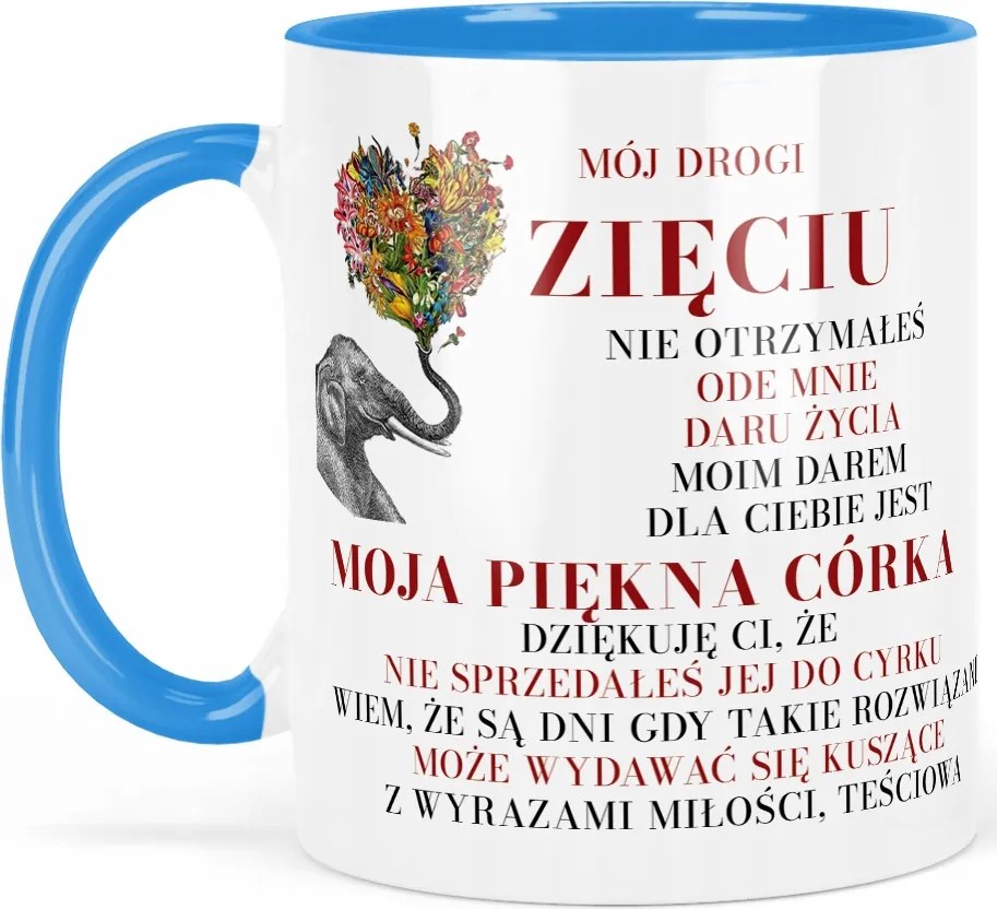 Bögre a vejnek Kék az anyóstól vicces elefánt mintával