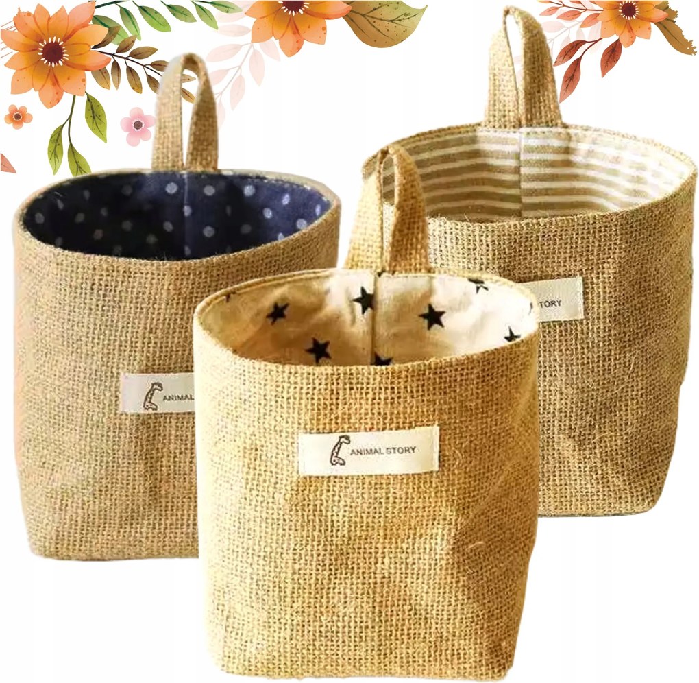 Konyhai tárolóedények, Lenvászn Boho szervezők, 3 darabos készlet